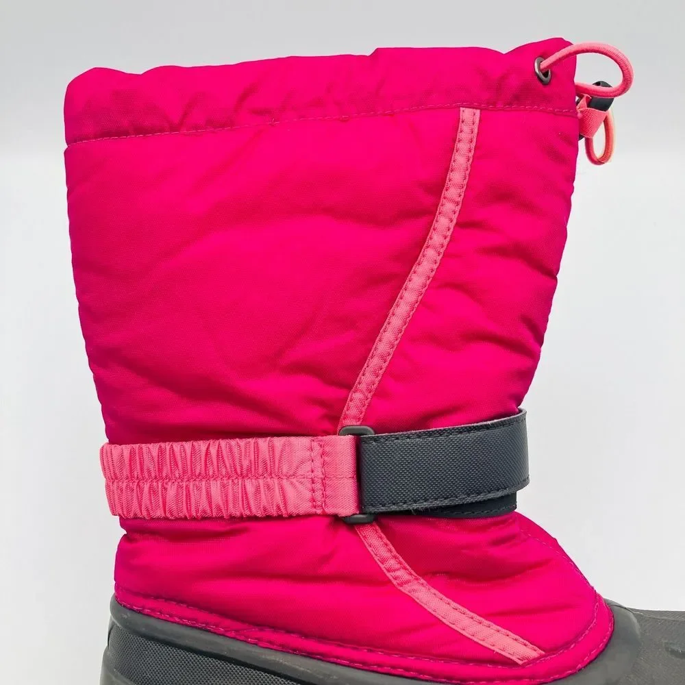 Sorel Snow Boots Youth Size 5 Pink Insulated Removable Liners‎ Adjustable Nice!